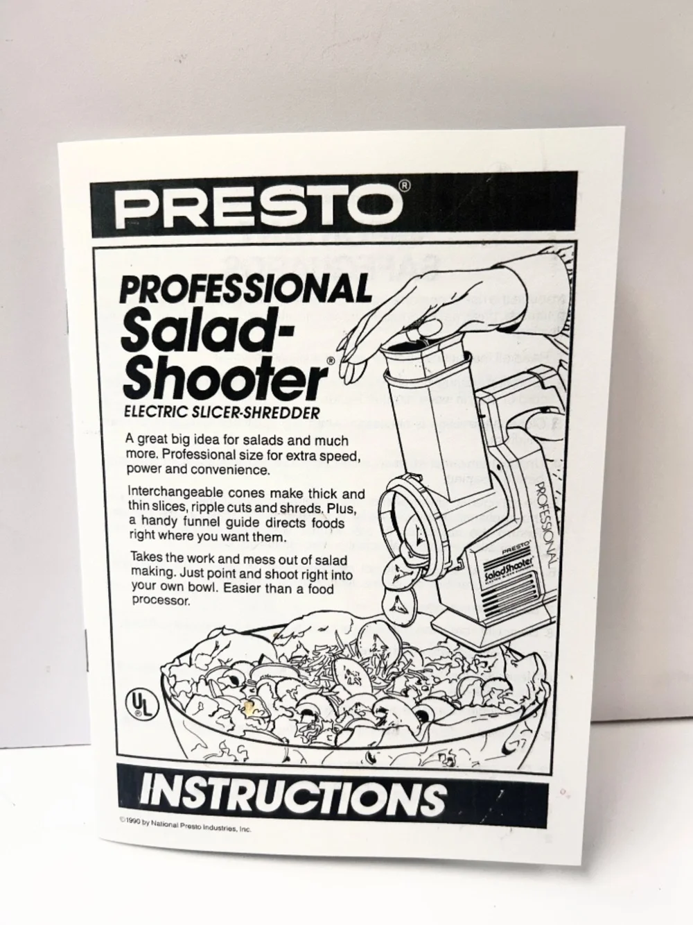 Vtg Presto Professional Salad Shooter Electric Slicer Shredder 0297001 Complete